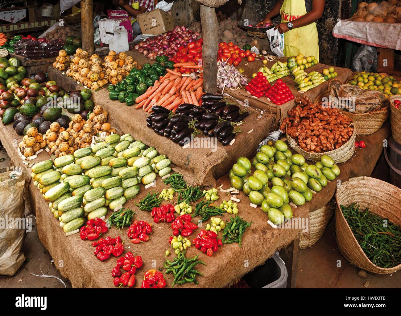 Tanzania, Zanzibar, Zanzibar City, Stone Town, listed as World Heritage by UNESCO, vegetable in the market Stock Photo