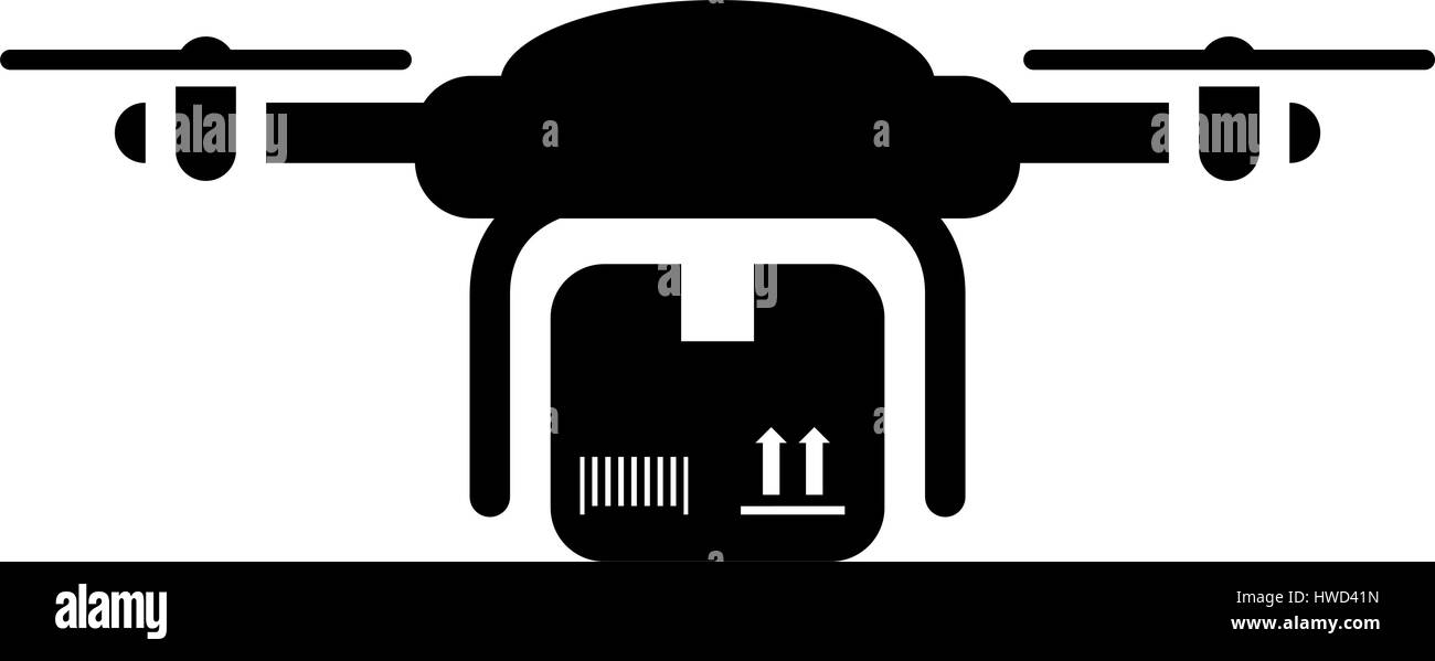 Drone Delivery Icon. Flat Design Stock Vector Image & Art - Alamy
