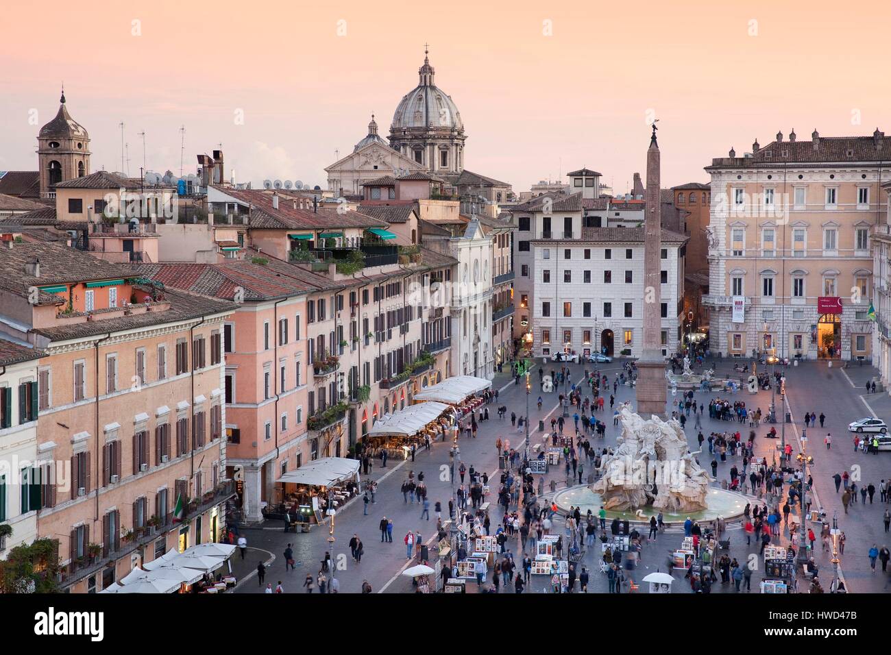 Italy, Latium, Rome, Piazza Navona, listed as World Heritage by UNESCO Stock Photo