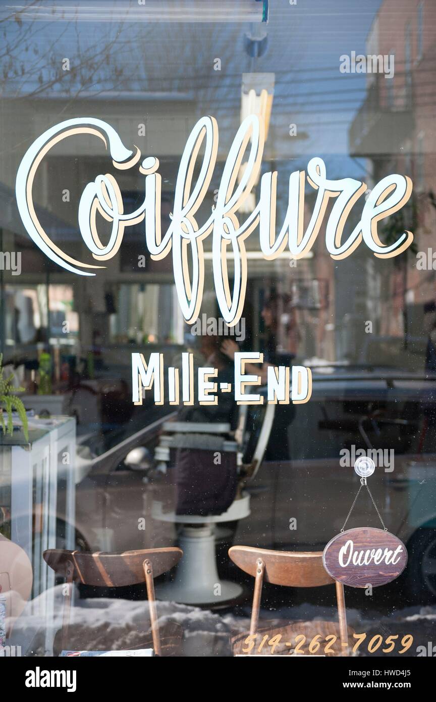 Canada, Quebec Province, Montreal, Mile End neighborhood, front window