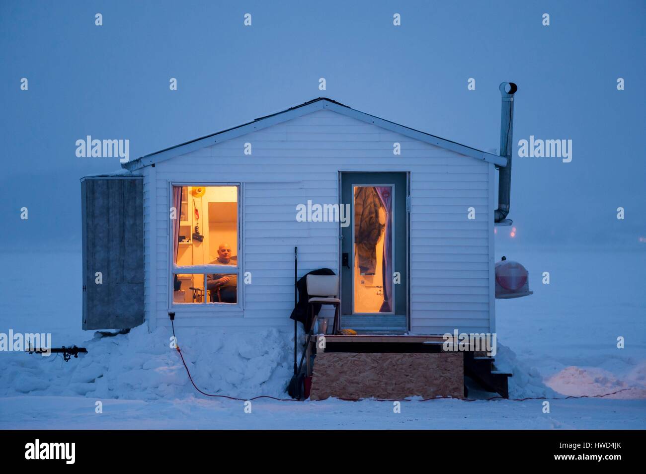 Canada, Quebec, Saguenay, La Baie, white fishing village of Anse a