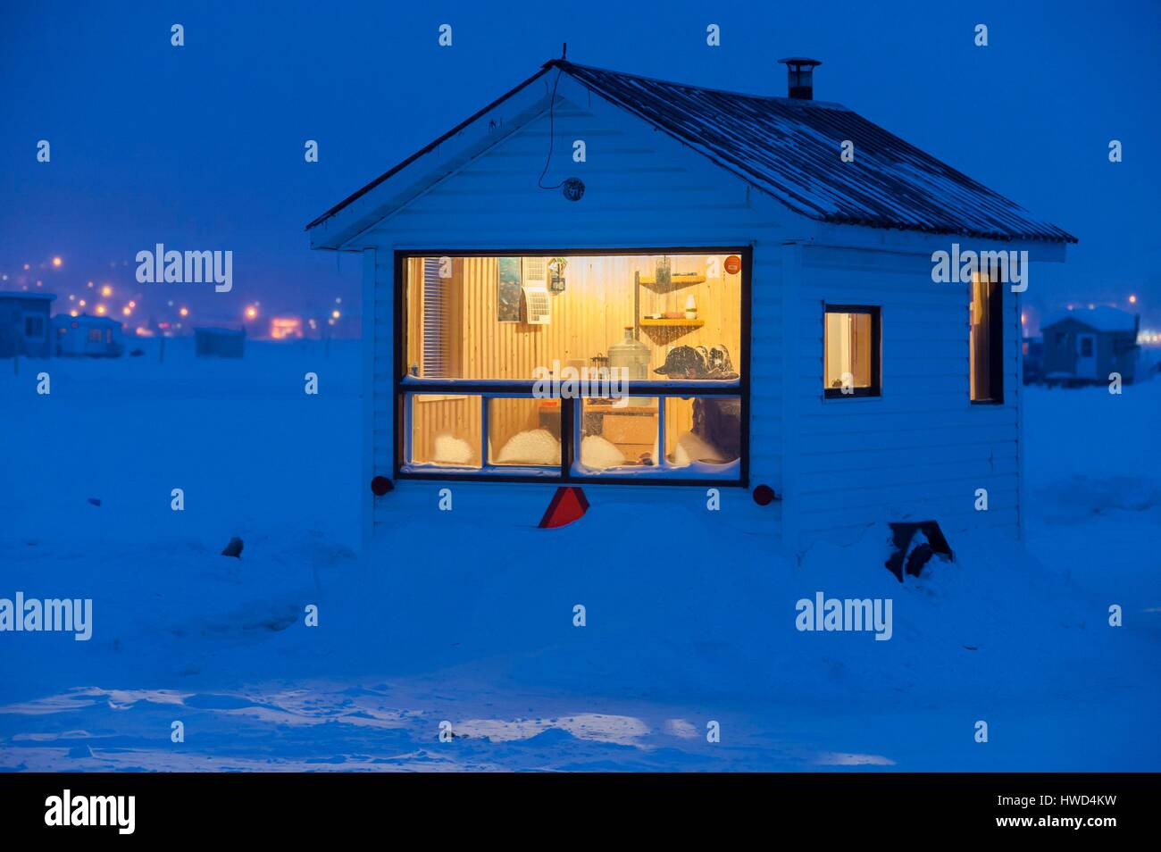 Canada, Quebec, Saguenay, La Baie, white fishing village of Anse a