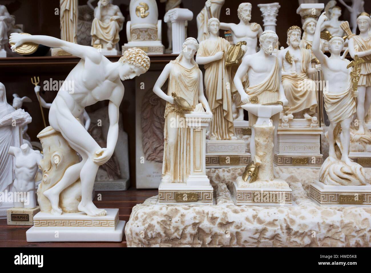 Greece, Epirus Region, Parga, souvenir figures of figures from Greek mythology Stock Photo