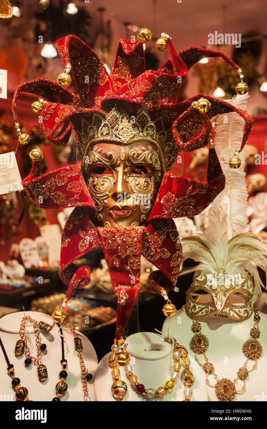 Italy, Veneto, Venice, listed as World Heritage by UNESCO, carnival masks Stock Photo