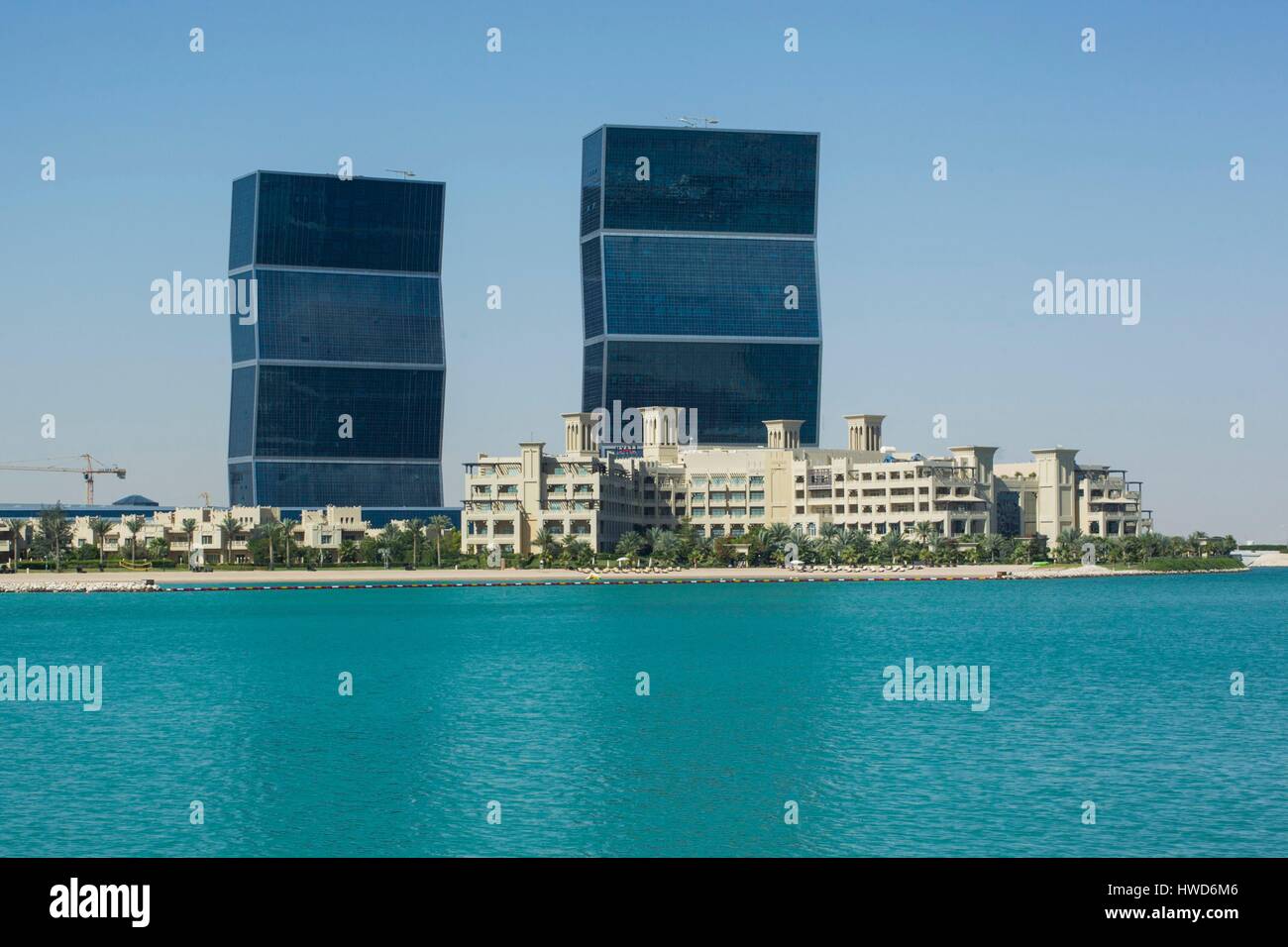 Qatar, Doha, Zig Zag Towers Stock Photo