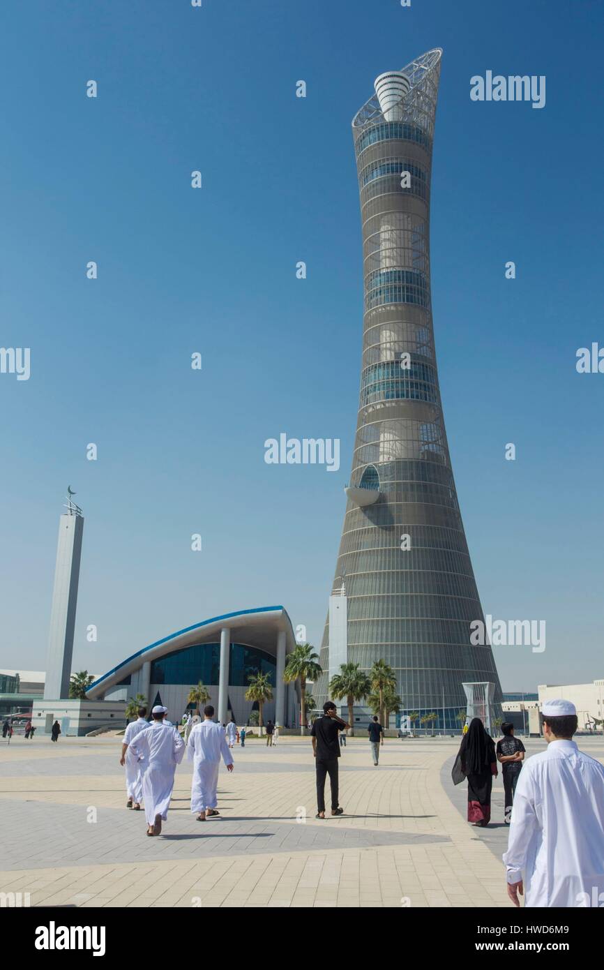 Qatar, Doha, Aspire Tower Stock Photo