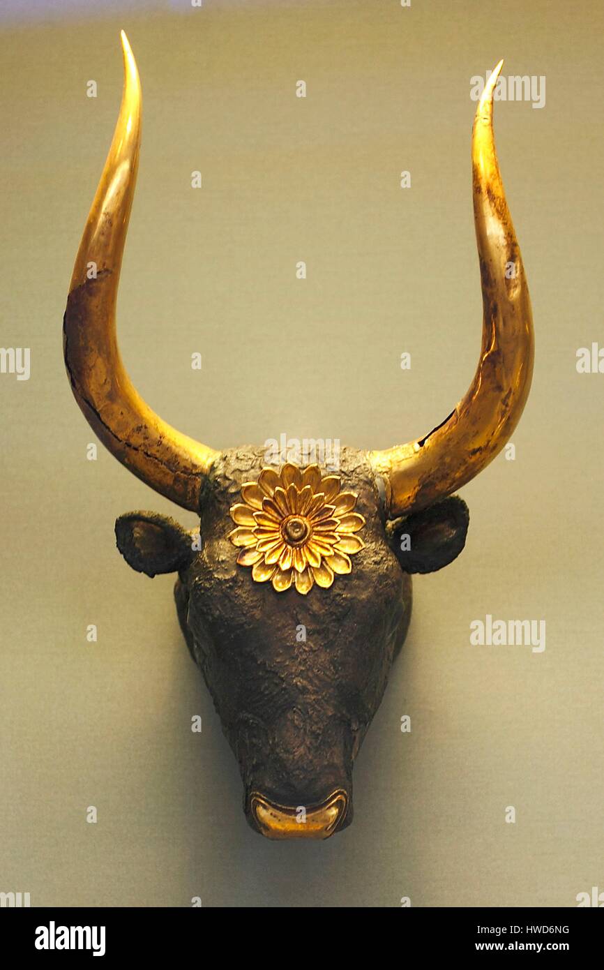 Greece, Central Greece Region, Athens, National Museum, silver rhyton