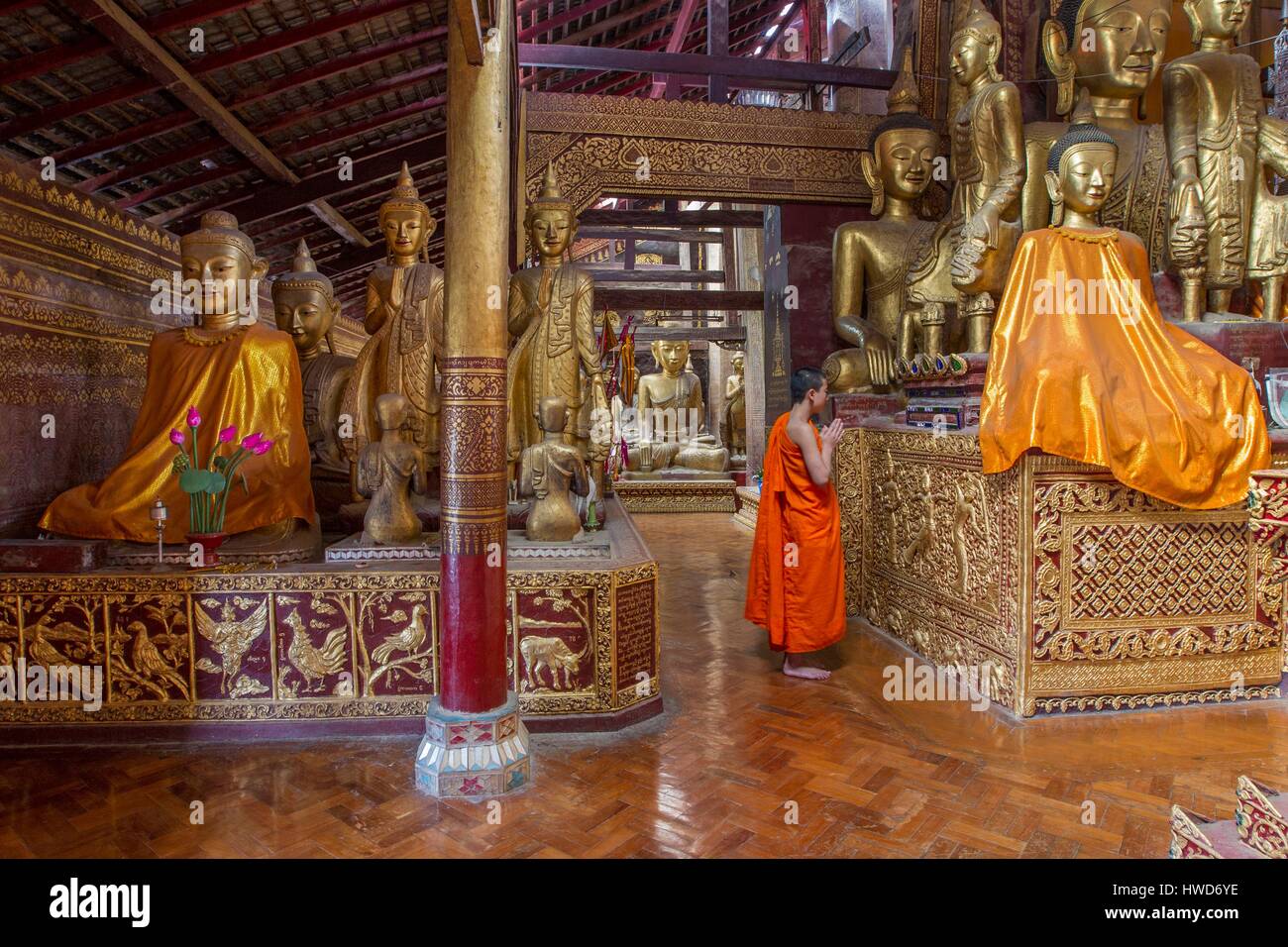 Myanmar (Burma), Shan state, Kyaingtong, Wat In Stock Photo