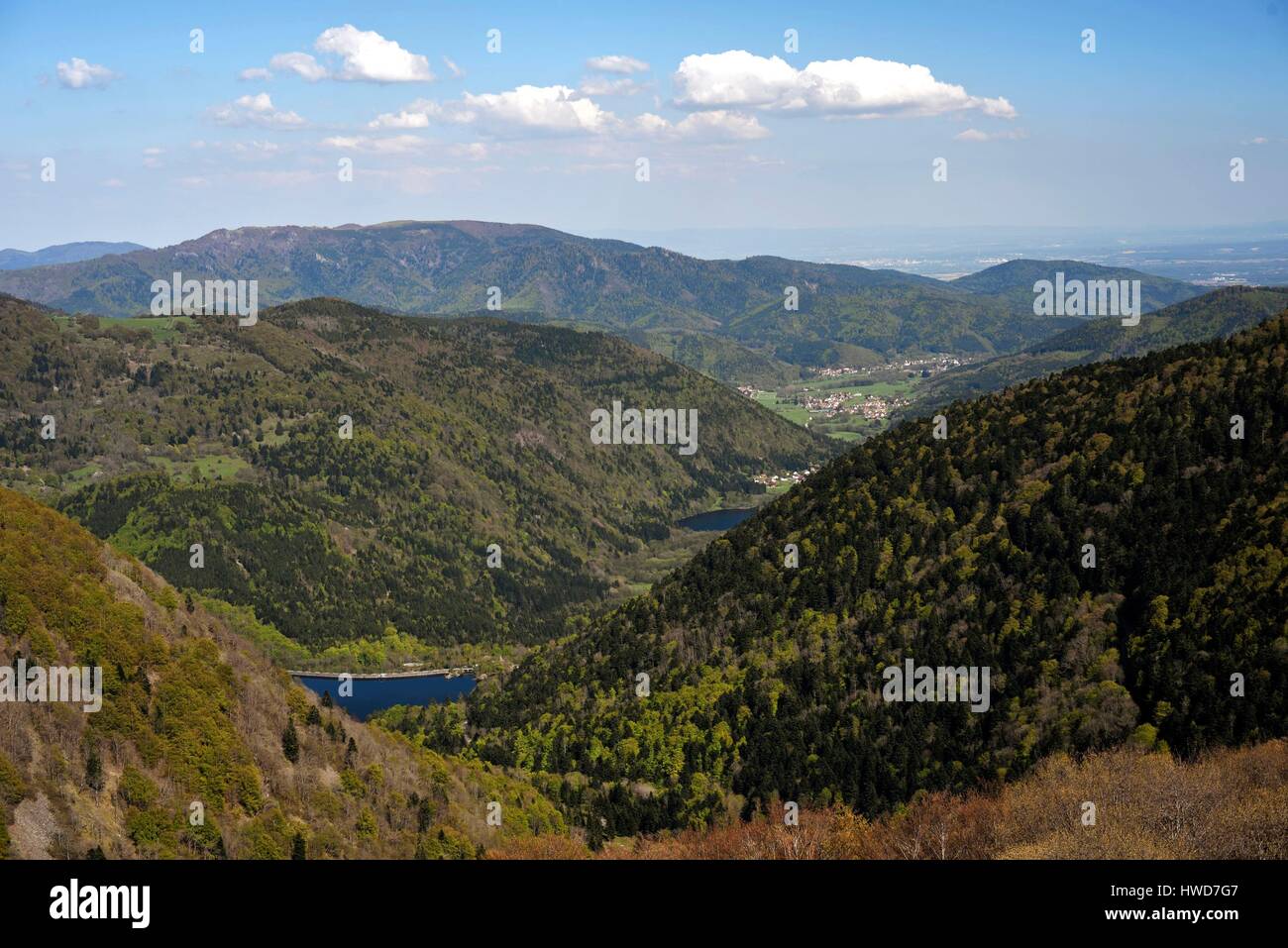 France, Territoire de Belfort, Ballon d Alsace, summit, overlooking the  valley of the Doller, the Alfeld and Sewen lakes, the Rundkopf, Rossberg  Stock Photo - Alamy