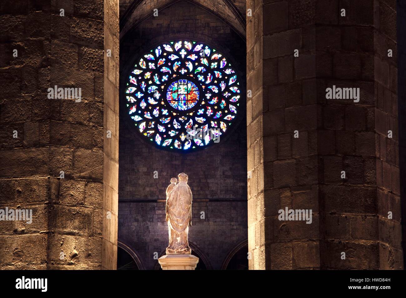 Rose window santa maria del mar hi-res stock photography and images - Alamy