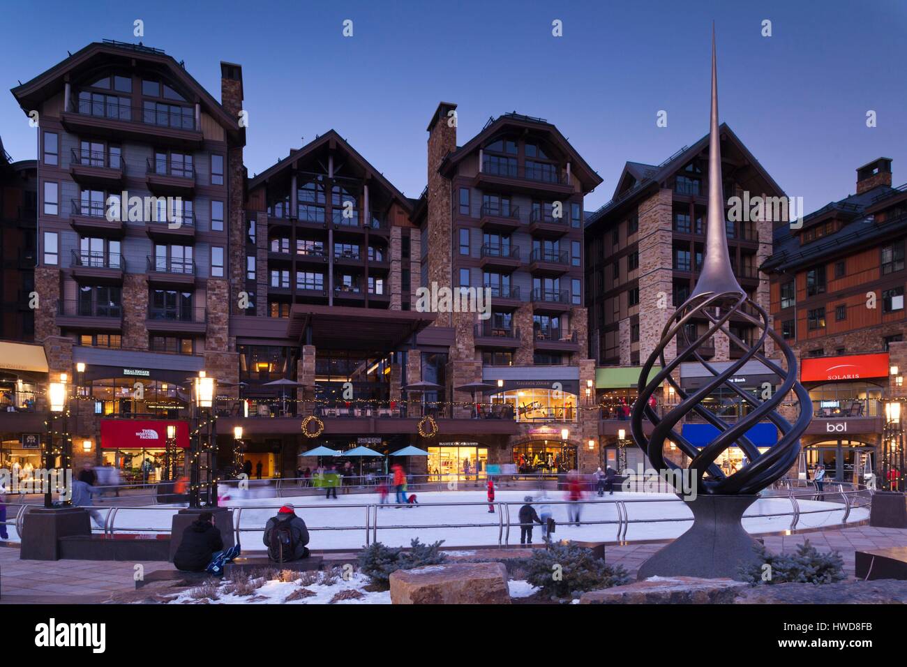 United States, Colorado, Vail, Vail Village Ice Rink at The Lionshead
