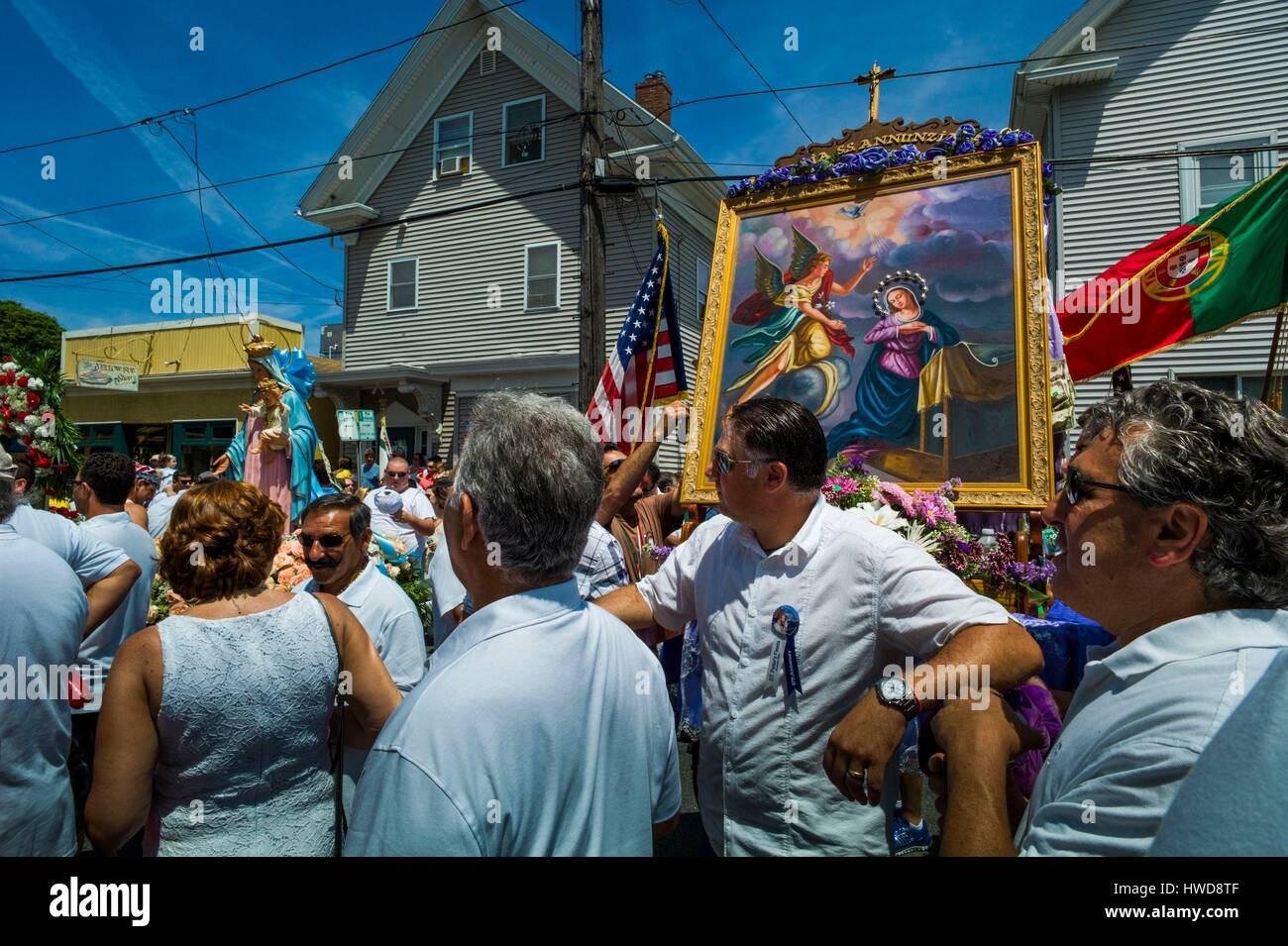 United States, Massachusetts, Cape Ann, Gloucester, Saint Peter's Fiesta, Festival to honor patron saint of fishermen, America's Oldest Seaport Stock Photo