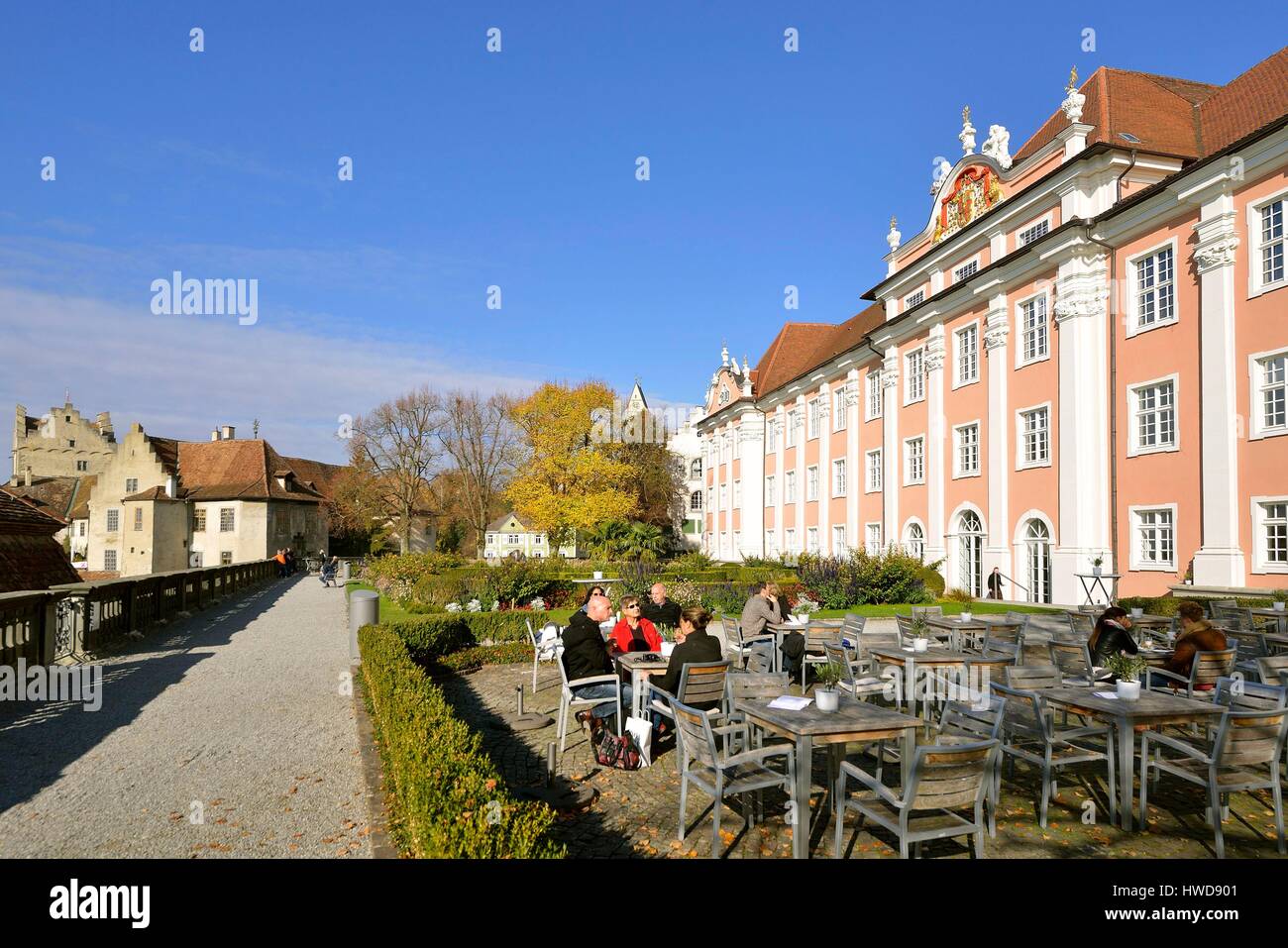 Germany, Baden Wurttemberg, Lake Constance (Bodensee), Meersburg, Altes and Neues Schloss (Old and new castle), Burg Meersburg Stock Photo