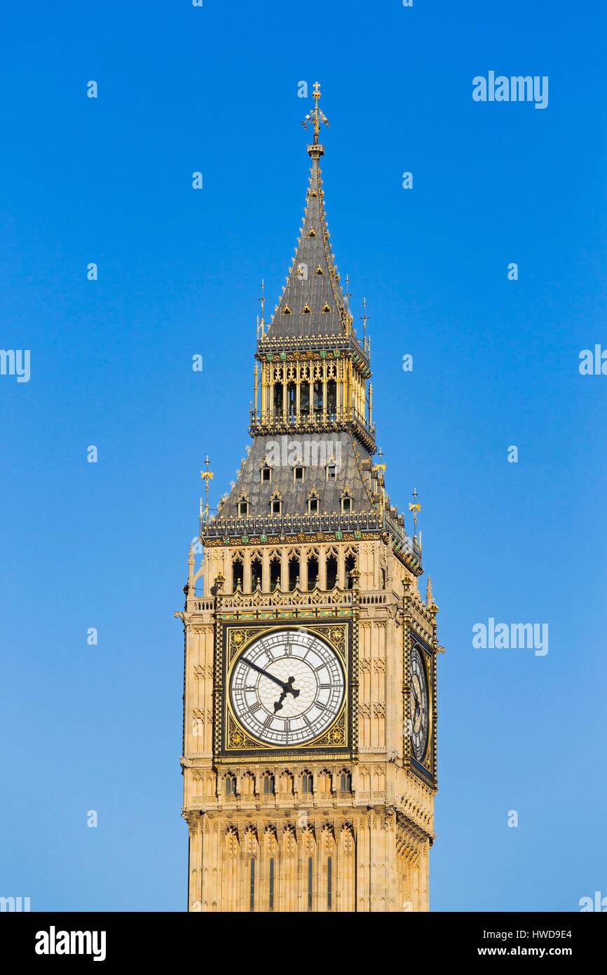 United Kingdom, London, Westminster district, the clock tower of the Palace of Westminster or