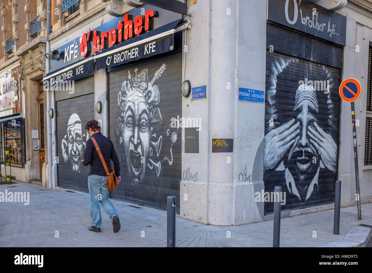 France, Isere, Grenoble, street art on an iron curtain Stock Photo - Alamy