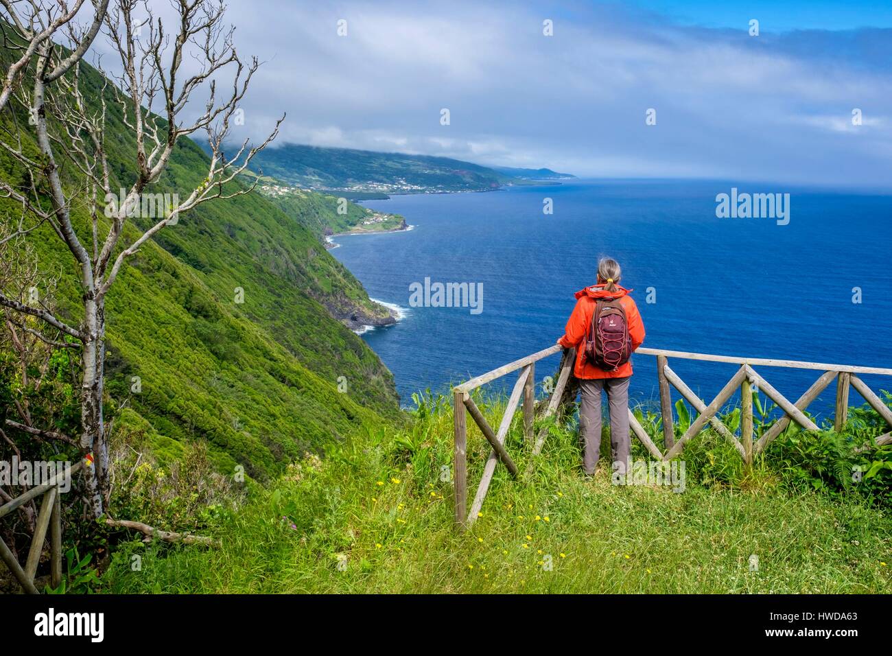 Portugal, Azores archipelago, Pico island, view other the northern coast from Alto dos Cedros viewpoint Stock Photo
