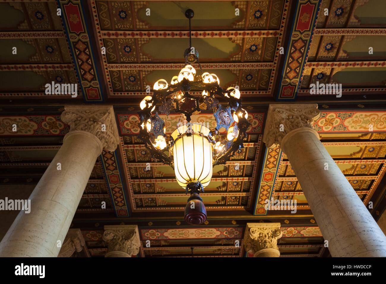 United States, Florida, Coral Gables, The Biltmore Hotel, lobby ceiling Stock Photo