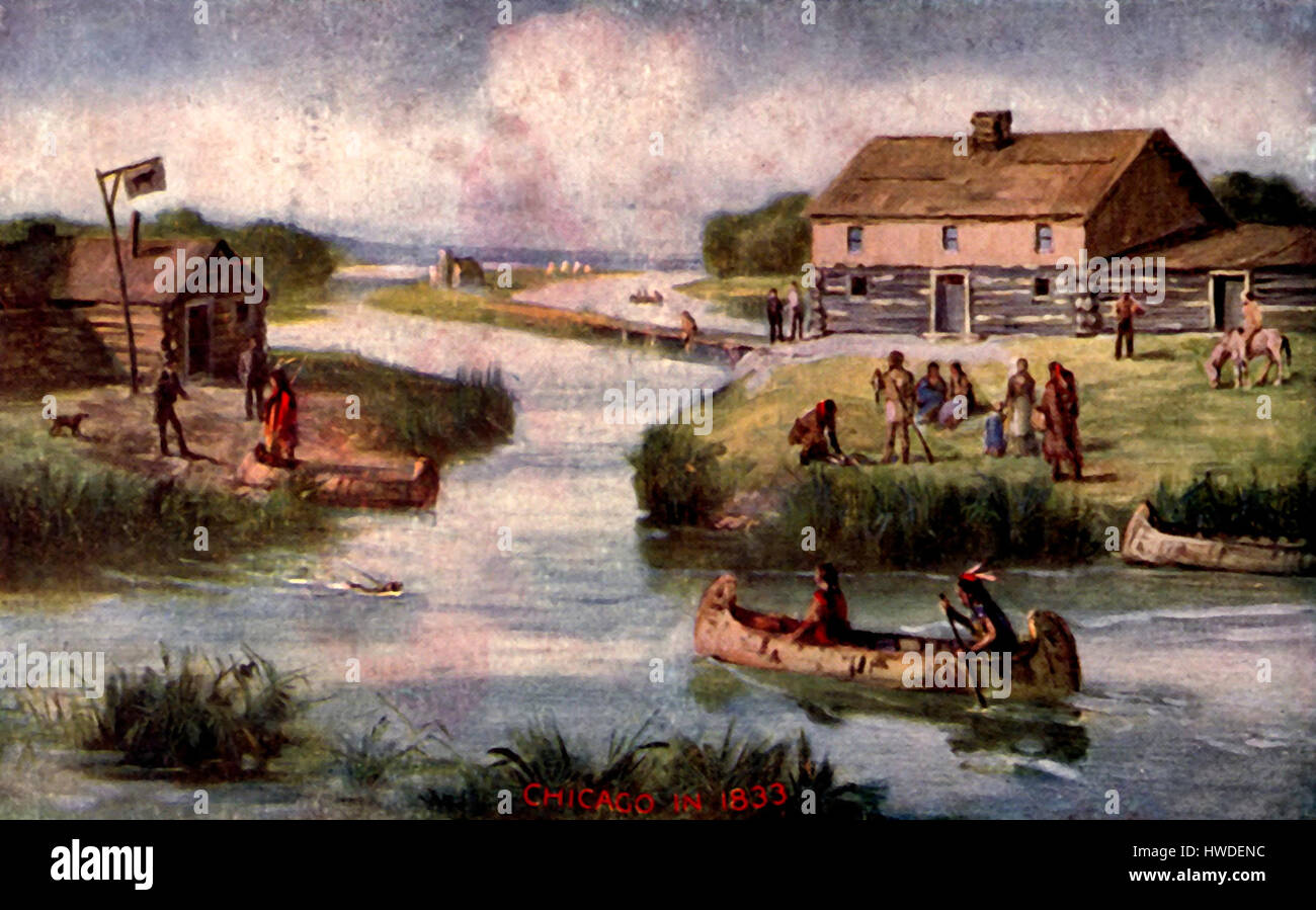 Chicago in 1833 Stock Photo
