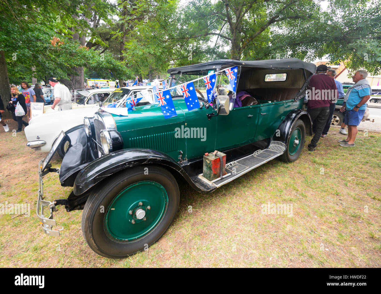 Green vintage Dodge Tourer car Stock Photo