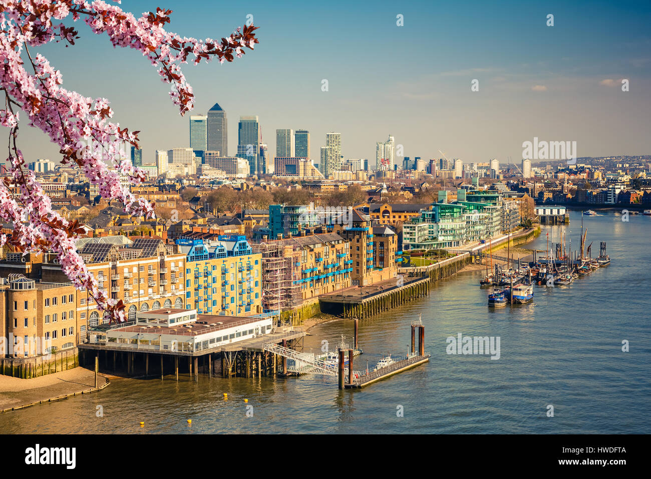 London City at spring Stock Photo