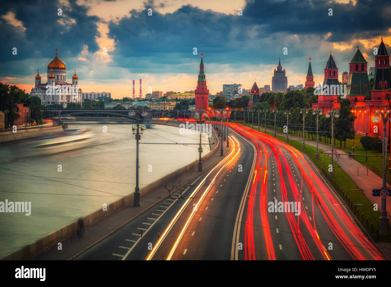 Moscow at dusk Stock Photo