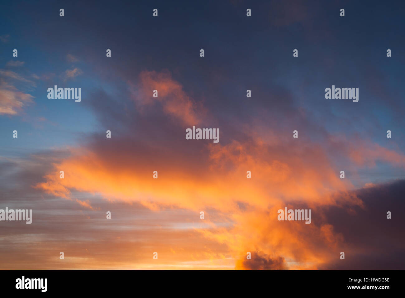 Sunset colors at cloud sky Stock Photo