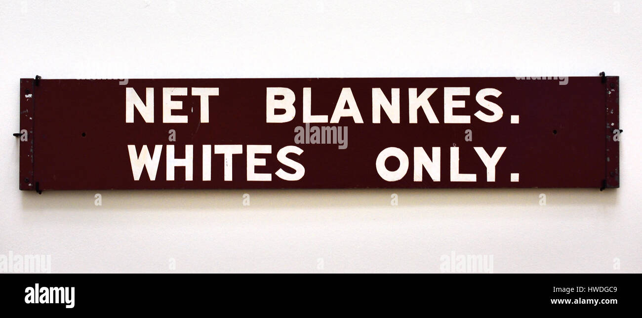 Whites Only - ( discrimination - racism ) South Africa African Stock Photo