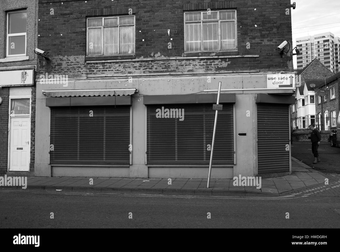 Use side door, Westgate Road and Elswick Street, NewcastleuponTyne Stock Photo Alamy