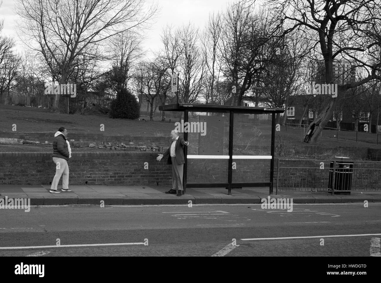 Bus stop, Elswick Road, NewcastleuponTyne Stock Photo Alamy