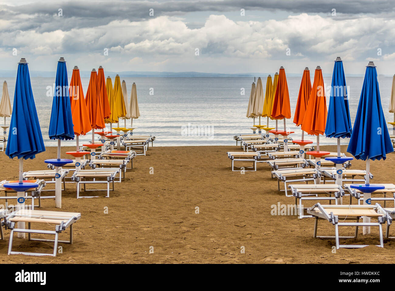 Lignano schlechtes Wetter Stock Photo