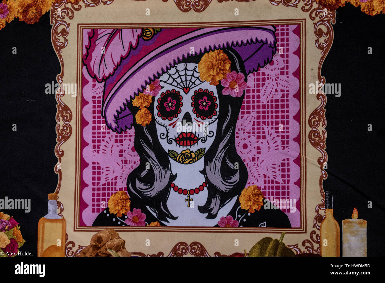Dia de los Muertos pattern Stock Photo