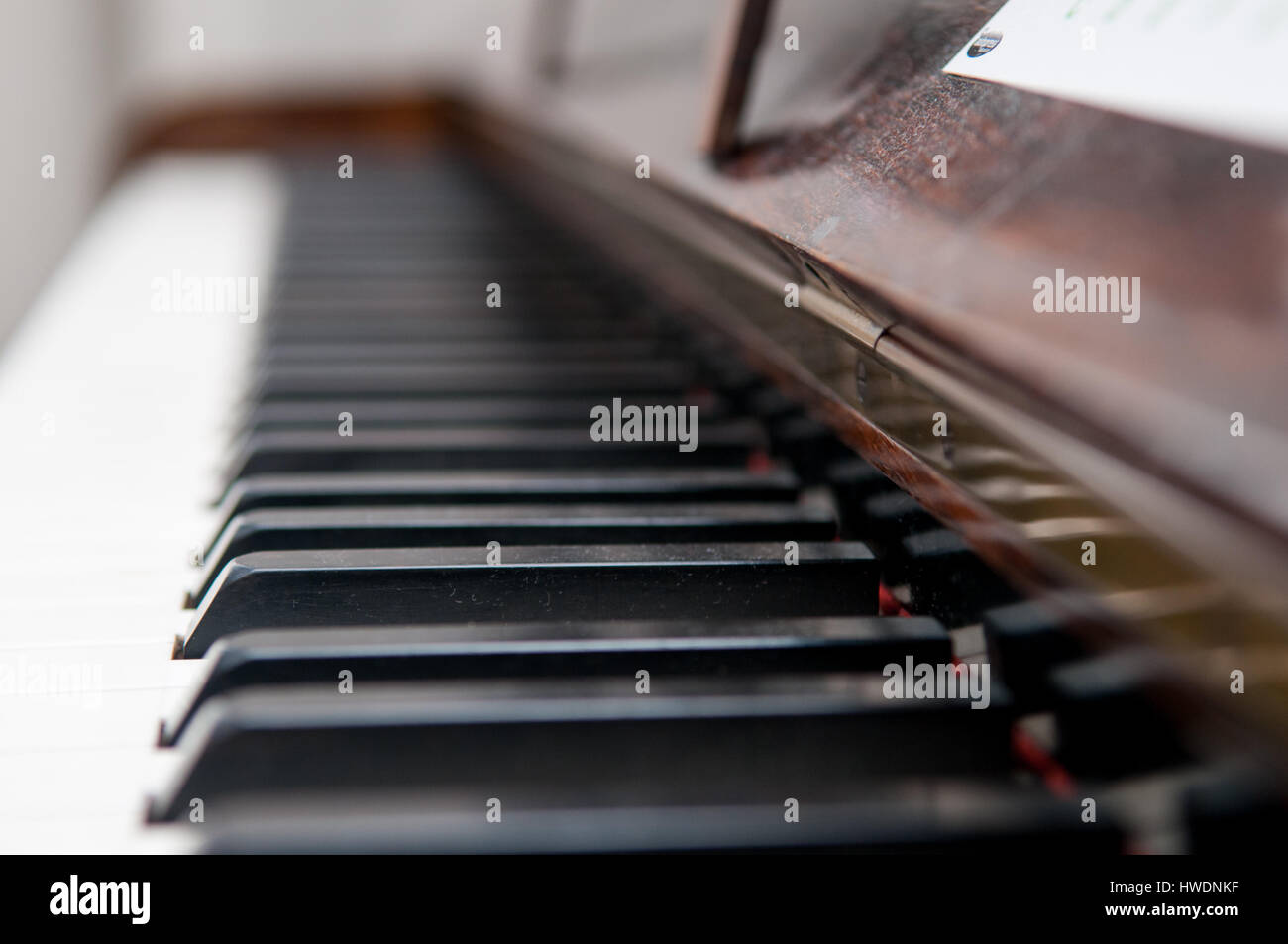 Piano keys close up with black and white keyboard Stock Photo Alamy