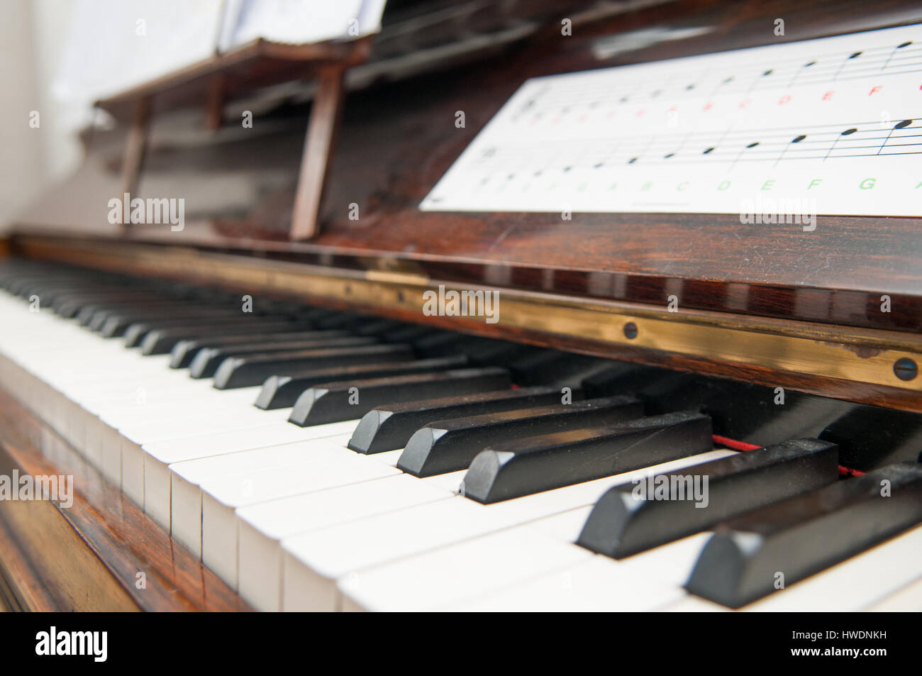 Piano keys close up with black and white keyboard Stock Photo Alamy