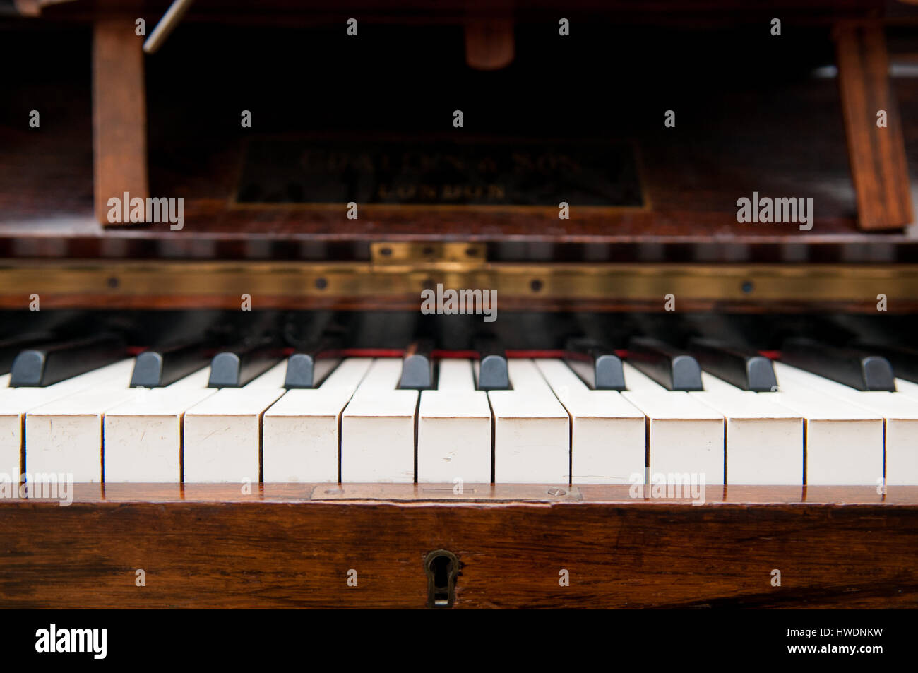 Piano keys close up with black and white keyboard Stock Photo Alamy
