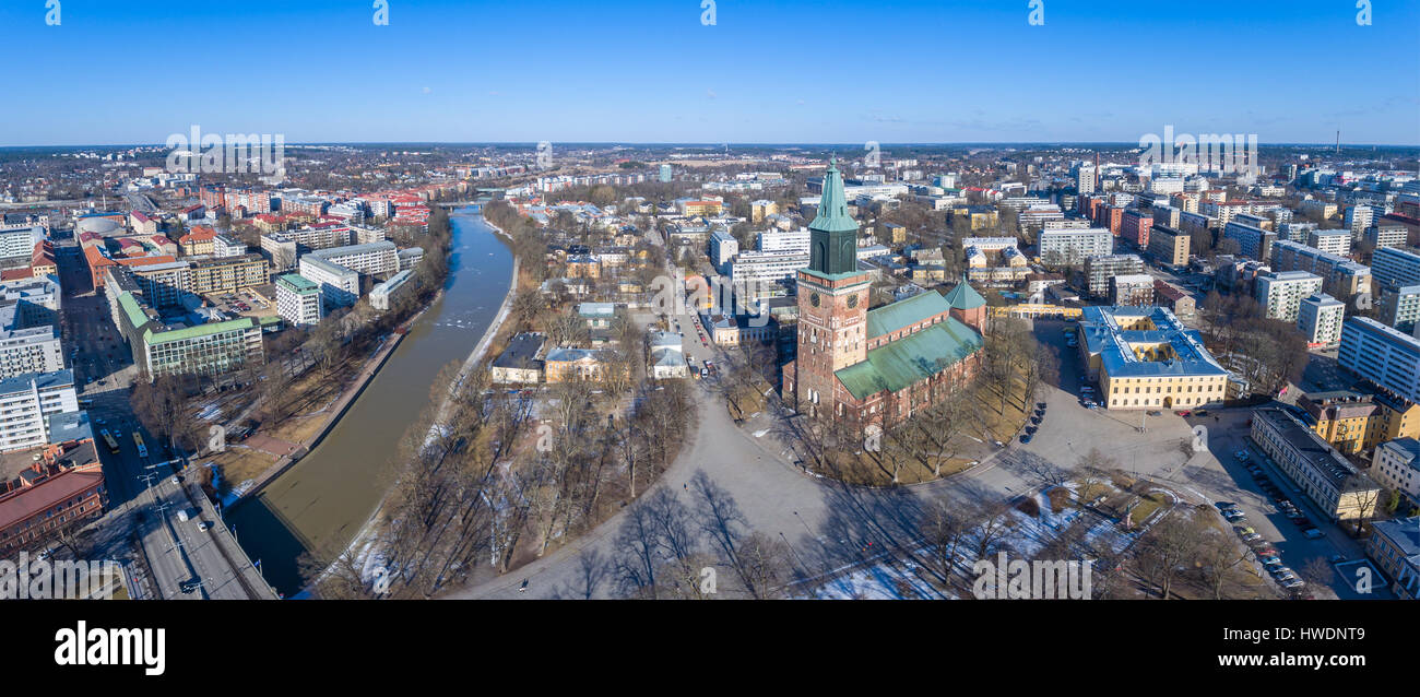 Aerial image from city of Turku, Finland Stock Photo