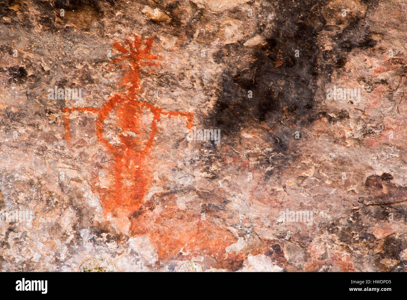 Pictograph at Cave Spring, Canyonlands National Park, Utah Stock Photo