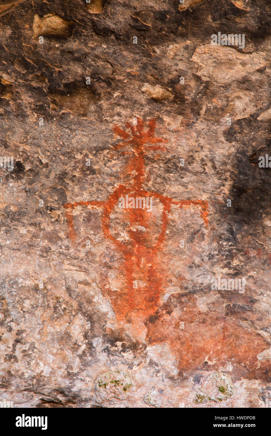 Pictograph at Cave Spring, Canyonlands National Park, Utah Stock Photo