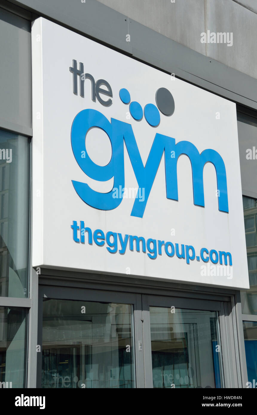 The Gym gymnasium, part of the gym group, Hale Village, Tottenham Hale, London, UK. Stock Photo