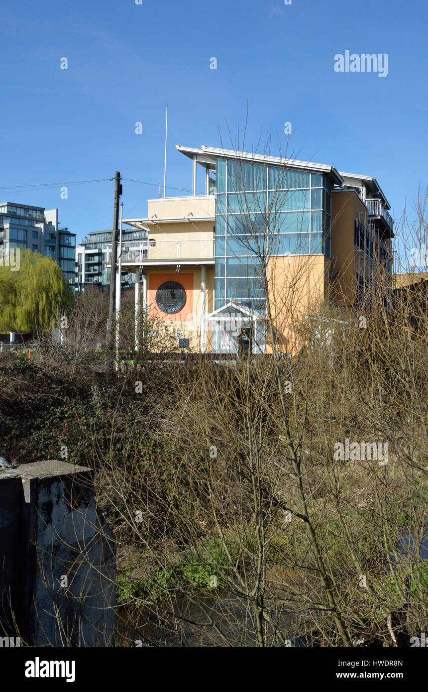 Cornelius Restaurant next to Tottenham Lock, London, UK. Stock Photo