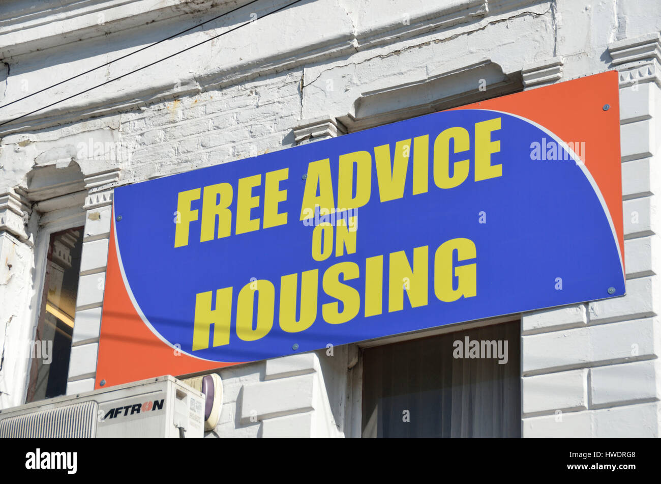 Free legal housing advice sign. Stock Photo
