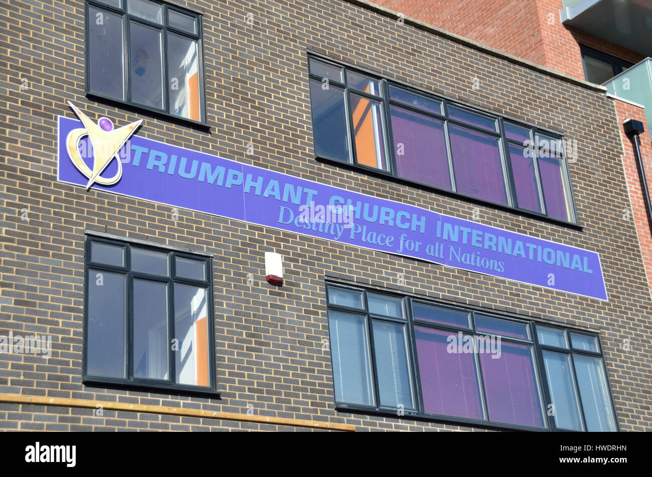 Triumphant Church International in West Green Rd, Tottenham, London, UK. Stock Photo