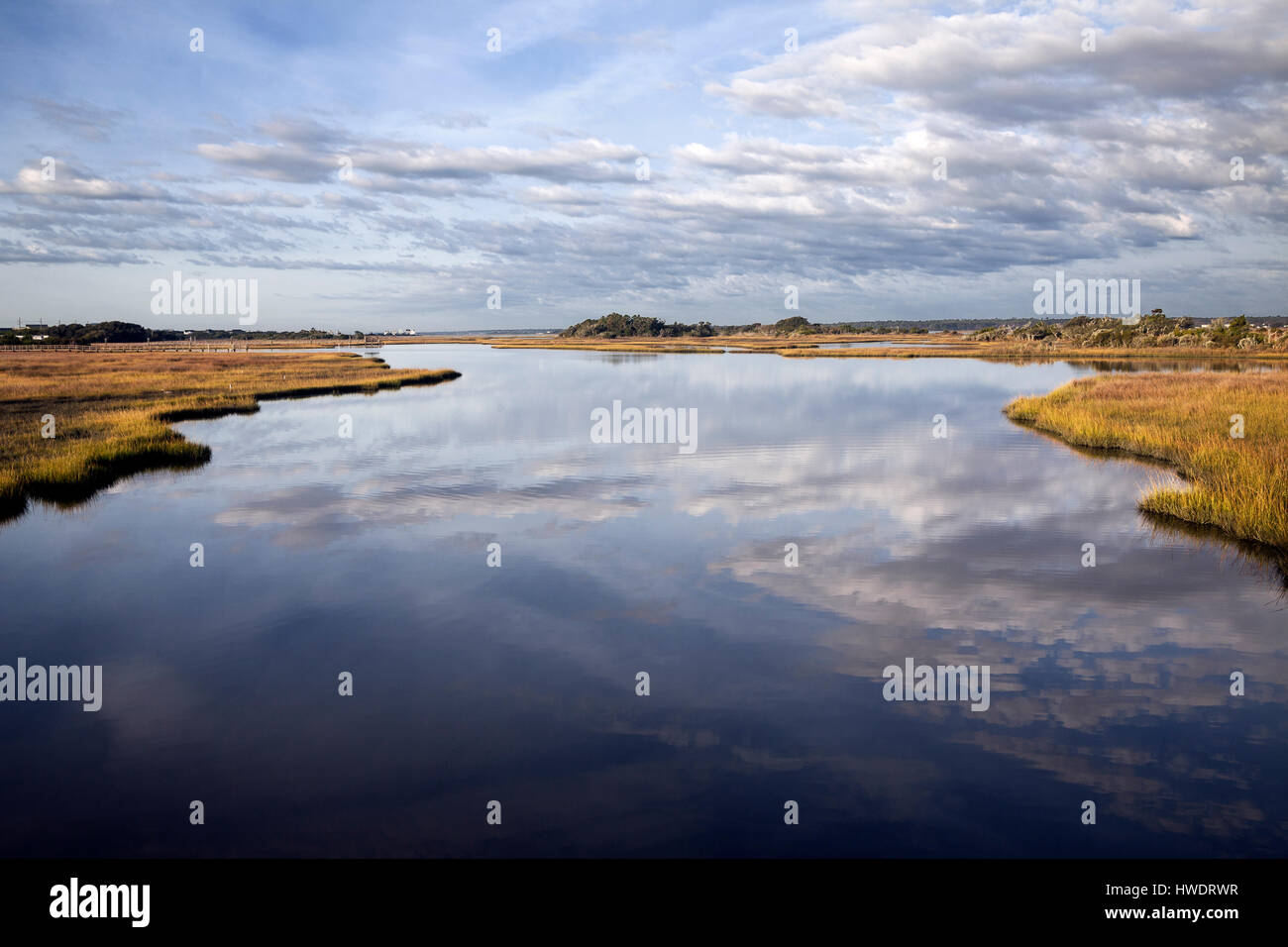 NC00917-00...NORTH CAROLINA - Estuary at Soundside Park in the town of Surf City. Stock Photo