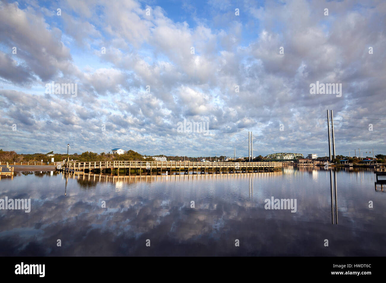 NC00920-00...NORTH CAROLINA - Boat launch at Soundside Park in the town of Surf City. Stock Photo