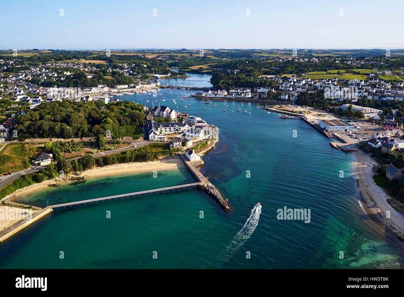 France, Finistere, Audierne, the Harbour (aerial view Stock Photo Alamy