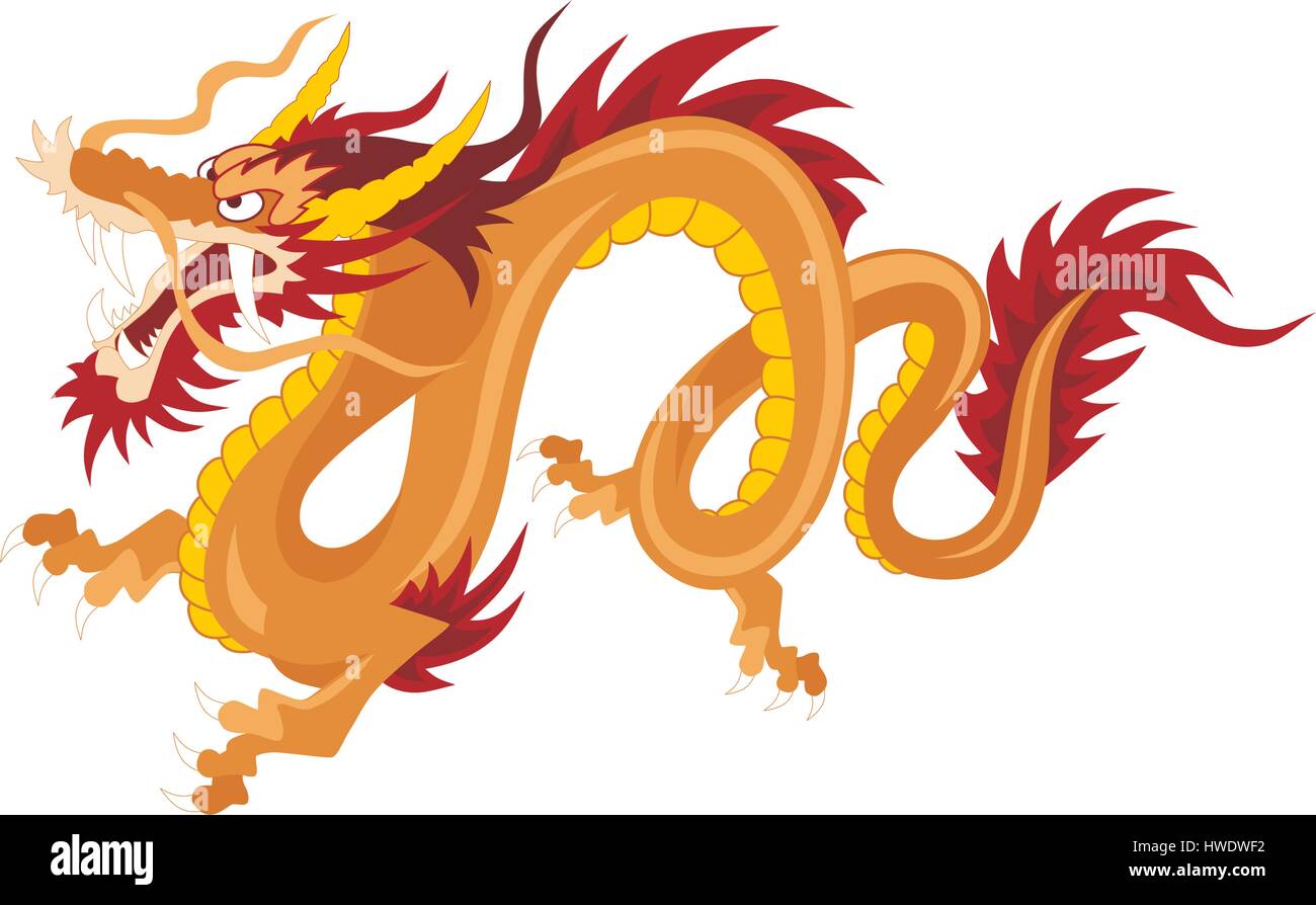 Abstract vector illustration of chines dragon Stock Vector