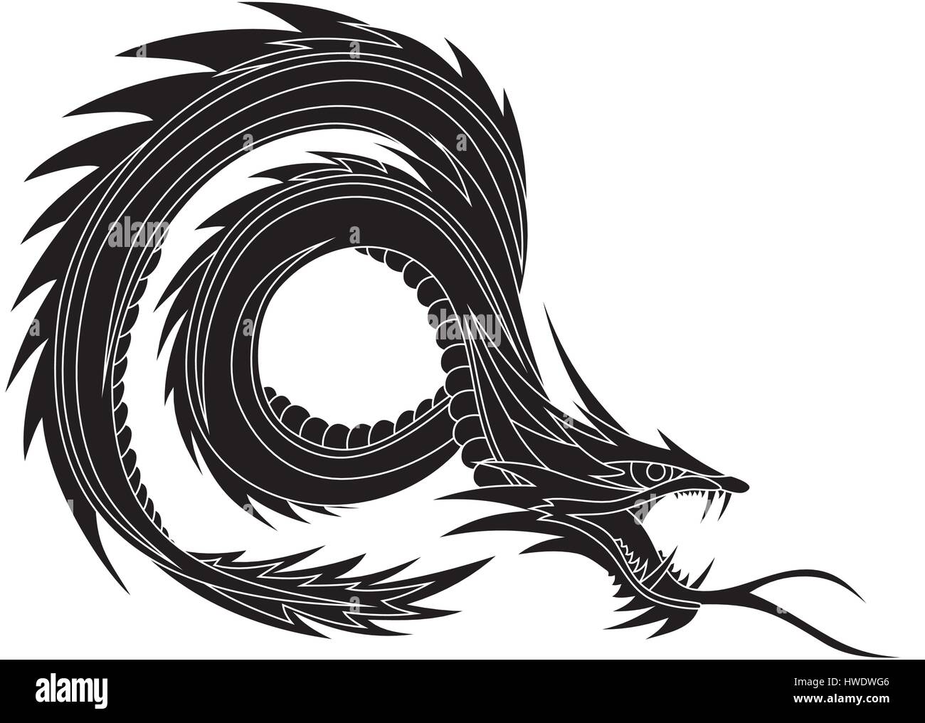 Abstract vector illustration of dragon Stock Vector