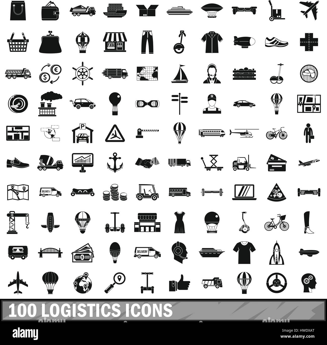 100 logistics icons set, simple style Stock Vector Image & Art - Alamy