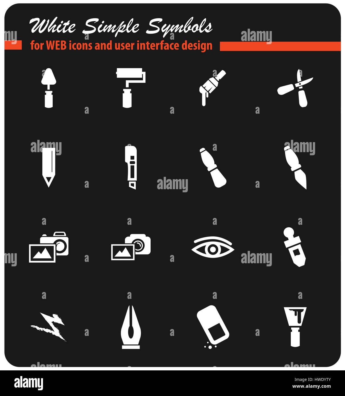art tools vector icons for user interface design Stock Vector Image ...