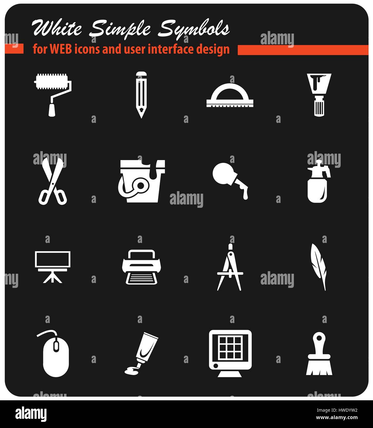 art tools vector icons for user interface design Stock Vector Image ...