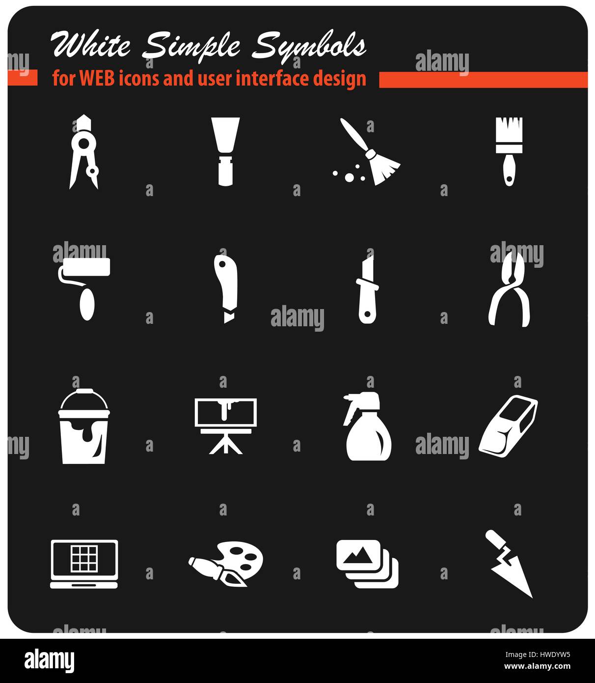 art tools vector icons for user interface design Stock Vector Image ...
